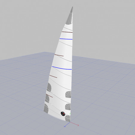 Grand-voile classique - semi lattée coupe horizontale